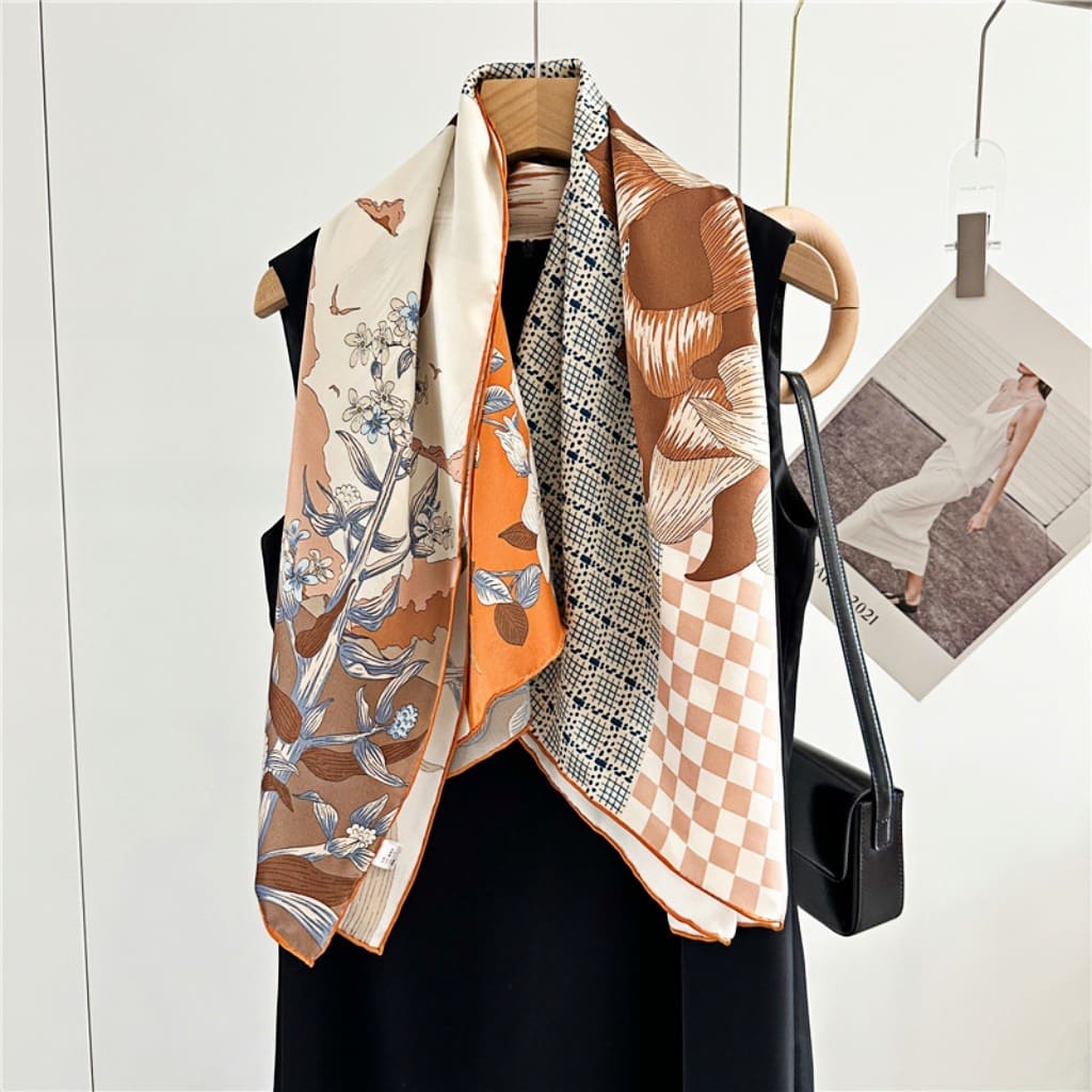 MaraSilk Pure Mulberry Silk Scarf - Square Crepe Satin MS451