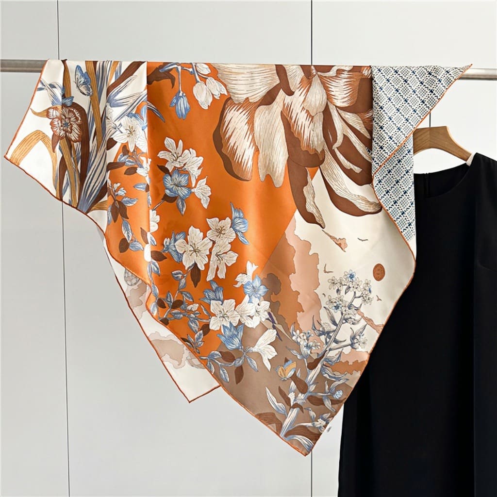 MaraSilk Pure Mulberry Silk Scarf - Square Crepe Satin MS451