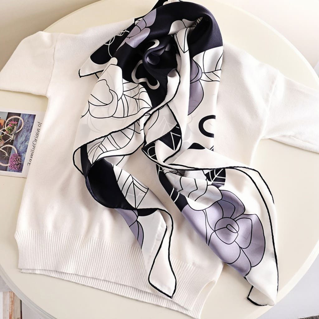 MaraSilk Pure Mulberry Silk Scarf - Square Crepe Satin MS452
