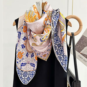 MaraSilk Pure Mulberry Silk Scarf - Square Jacquard MS453