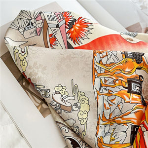 MaraSilk Pure Mulberry Silk Scarf - Square Jacquard MS453