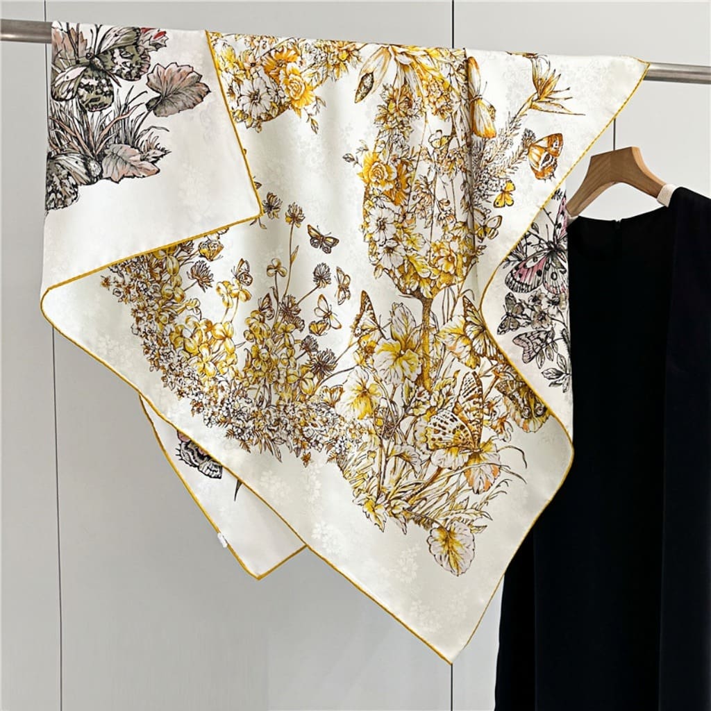 MaraSilk Pure Mulberry Silk Scarf - Square Jacquard MS453 41" x 41" MS45302