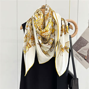 MaraSilk Pure Mulberry Silk Scarf - Square Jacquard MS453