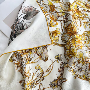 MaraSilk Pure Mulberry Silk Scarf - Square Jacquard MS453