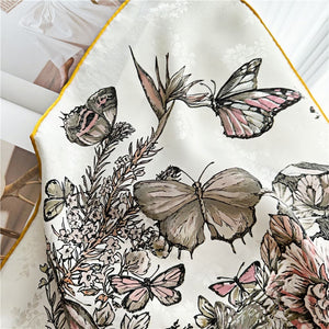 MaraSilk Pure Mulberry Silk Scarf - Square Jacquard MS453