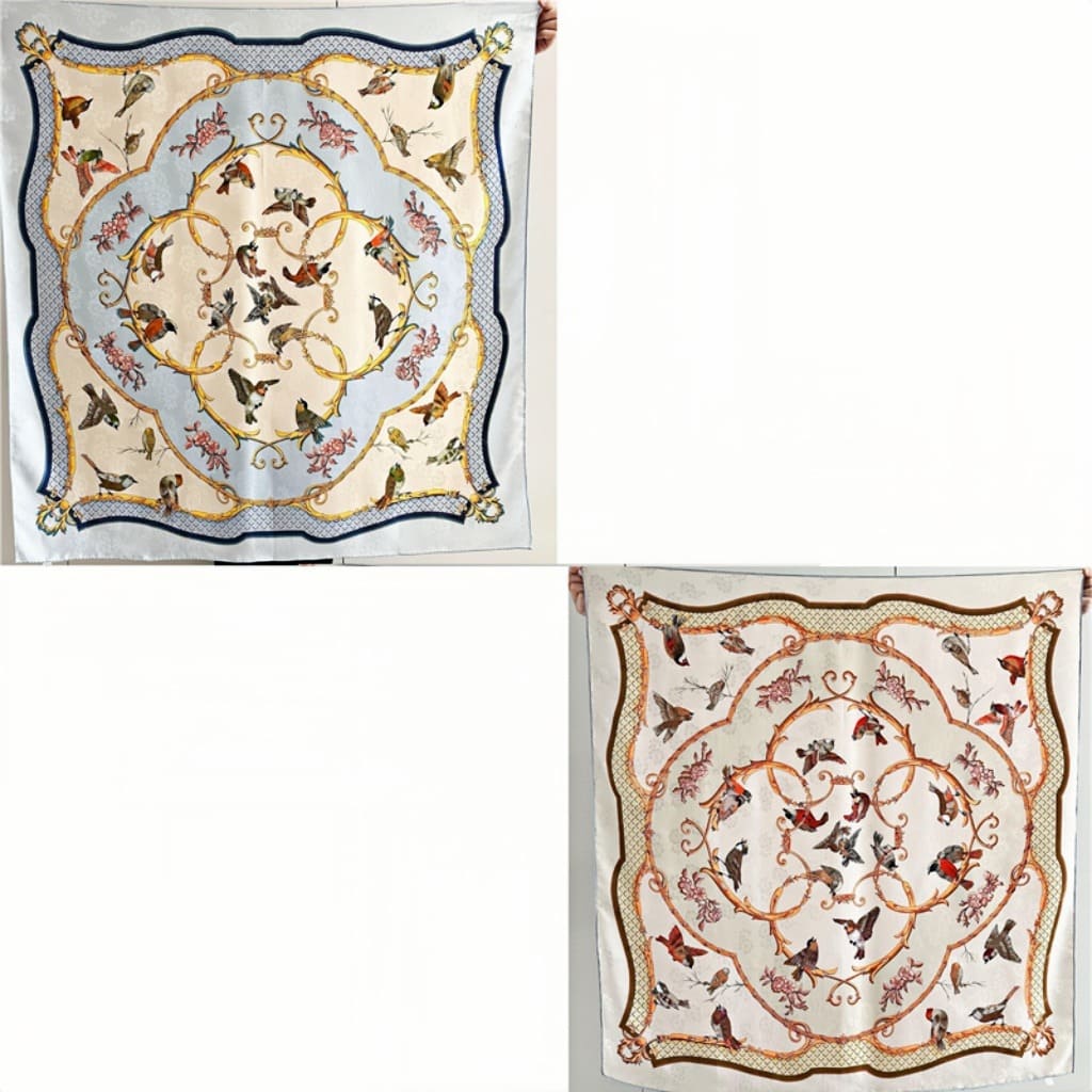 MaraSilk Pure Mulberry Silk Scarf - Square Jacquard MS453