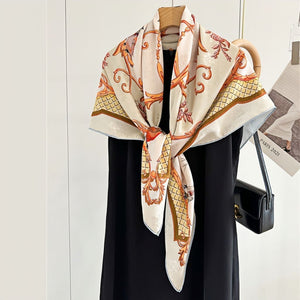 MaraSilk Pure Mulberry Silk Scarf - Square Jacquard MS453