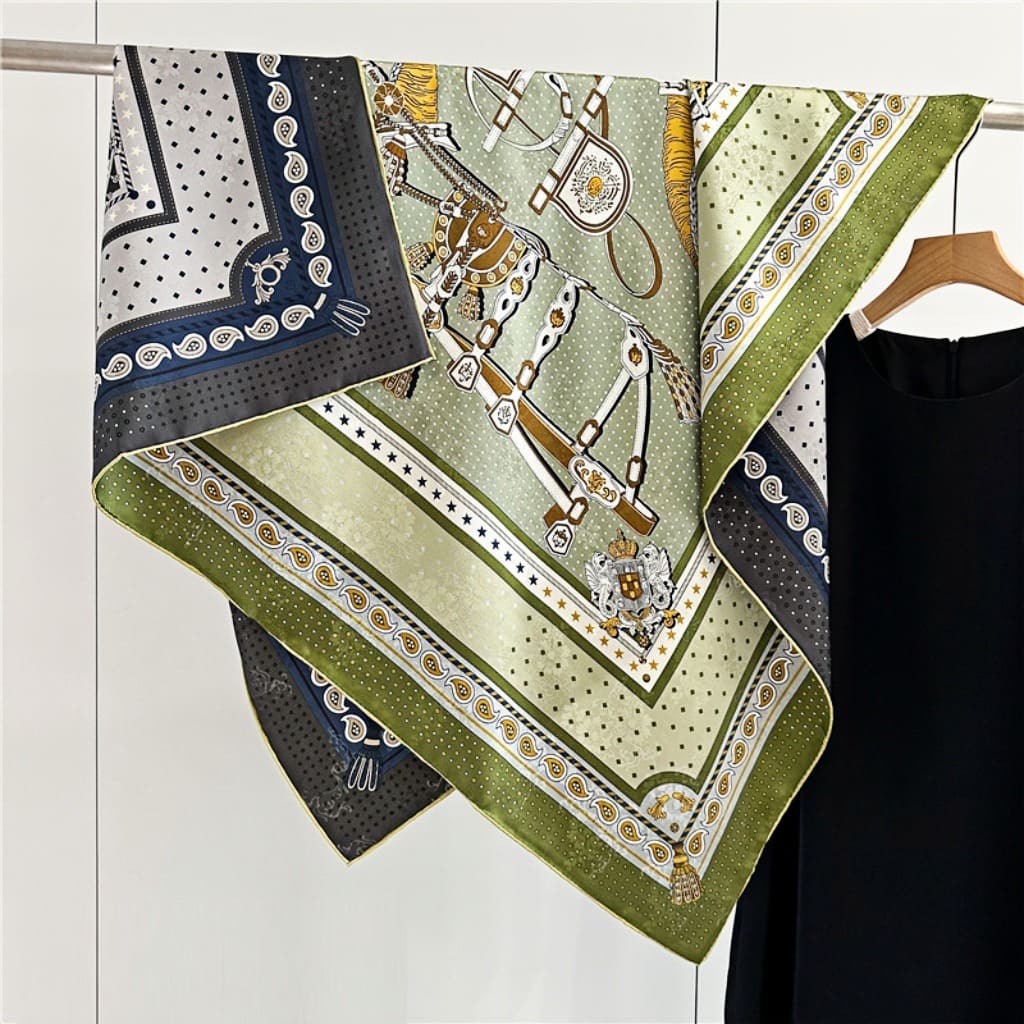 MaraSilk Pure Mulberry Silk Scarf - Square Jacquard MS453 41" x 41" MS45304