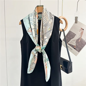 MaraSilk Pure Mulberry Silk Scarf - Square Jacquard MS453