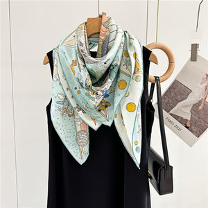 MaraSilk Pure Mulberry Silk Scarf - Square Jacquard MS453