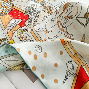 MaraSilk Pure Mulberry Silk Scarf - Square Jacquard MS453