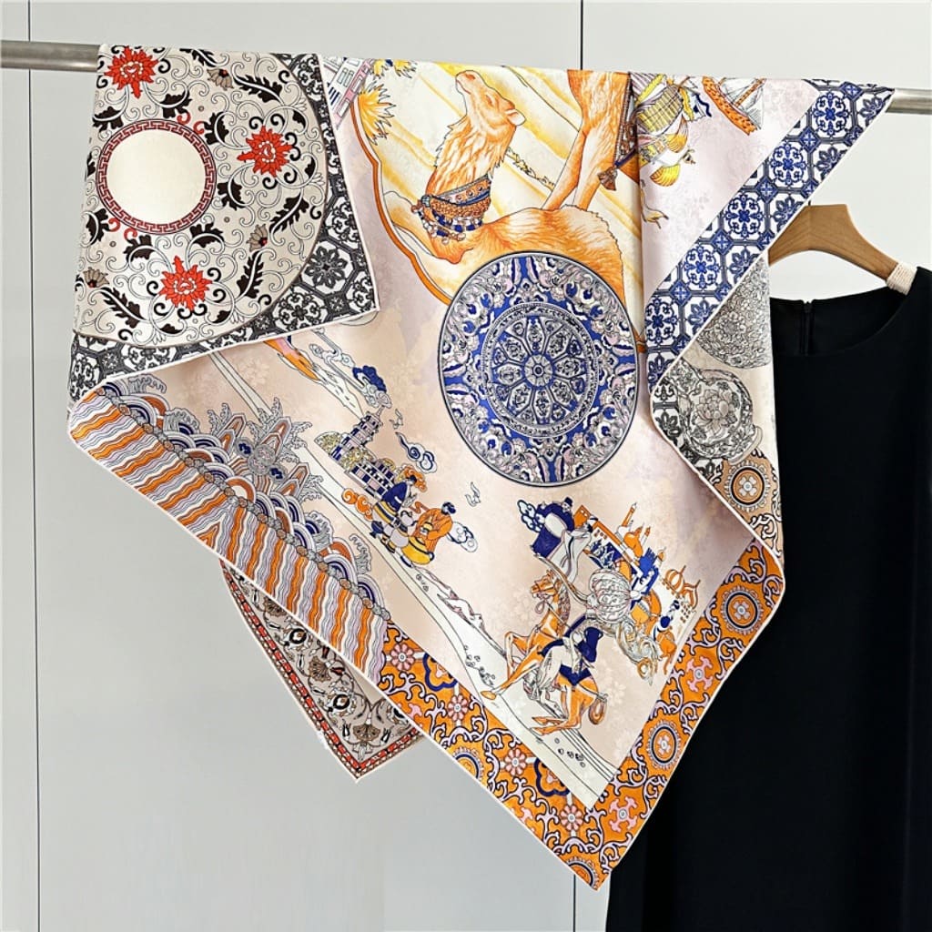 MaraSilk Pure Mulberry Silk Scarf - Square Jacquard MS453 41" x 41" MS45305