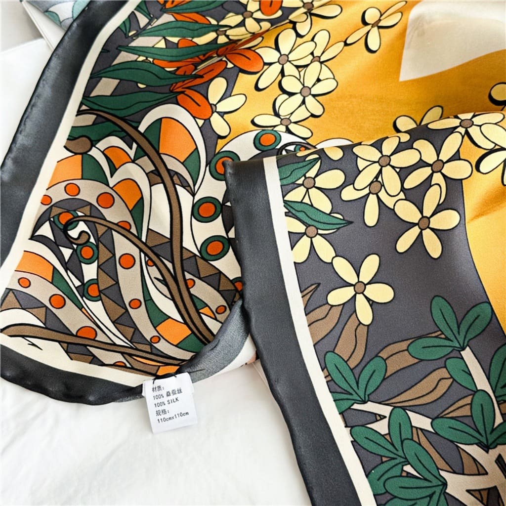 MaraSilk Pure Mulberry Silk Scarf - Square Crepe Satin MS454