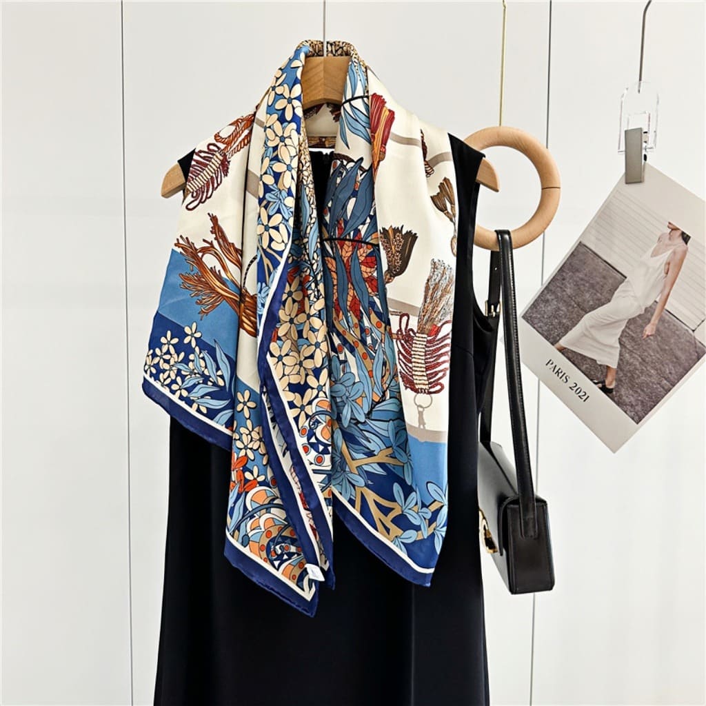 MaraSilk Pure Mulberry Silk Scarf - Square Crepe Satin MS454