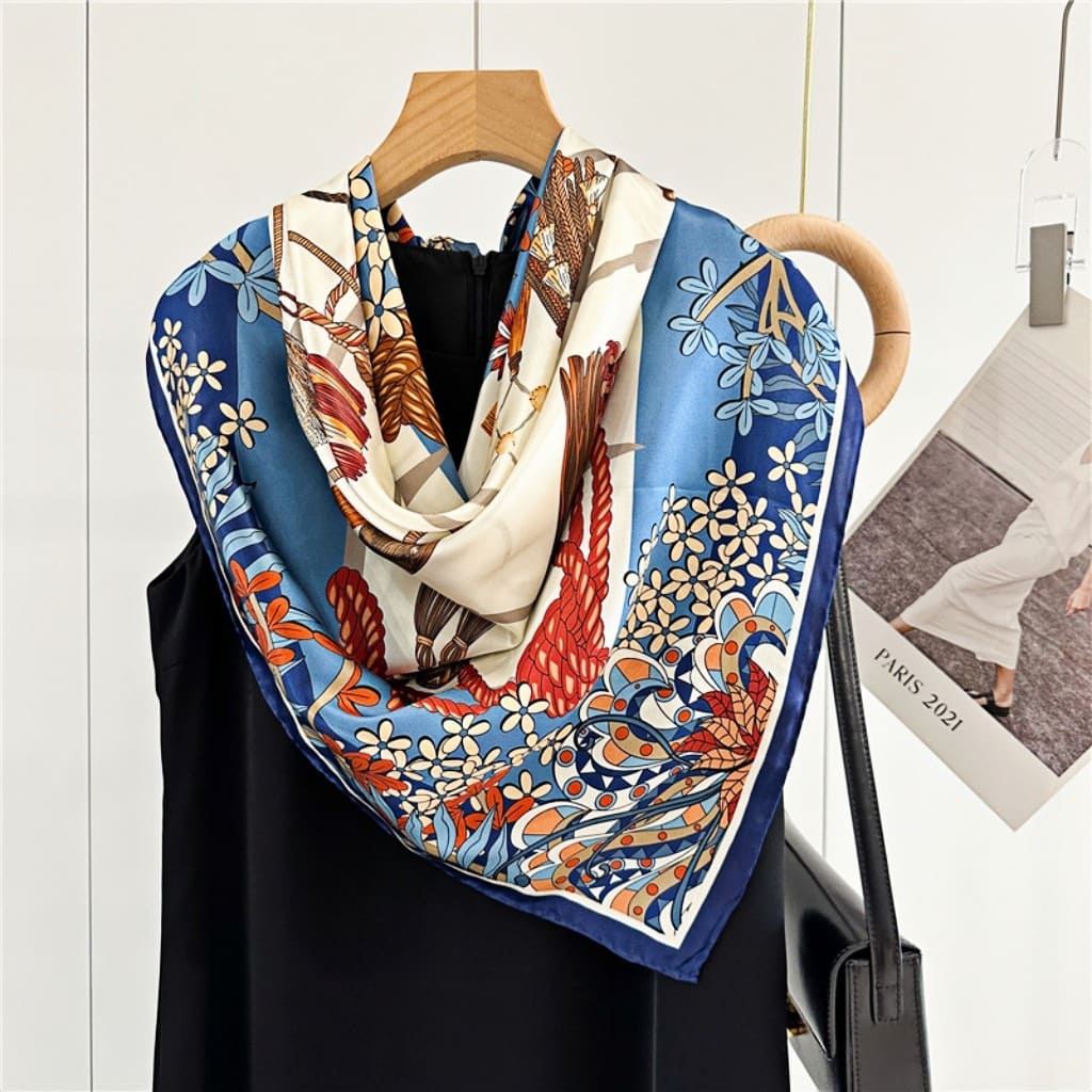 MaraSilk Pure Mulberry Silk Scarf - Square Crepe Satin MS454