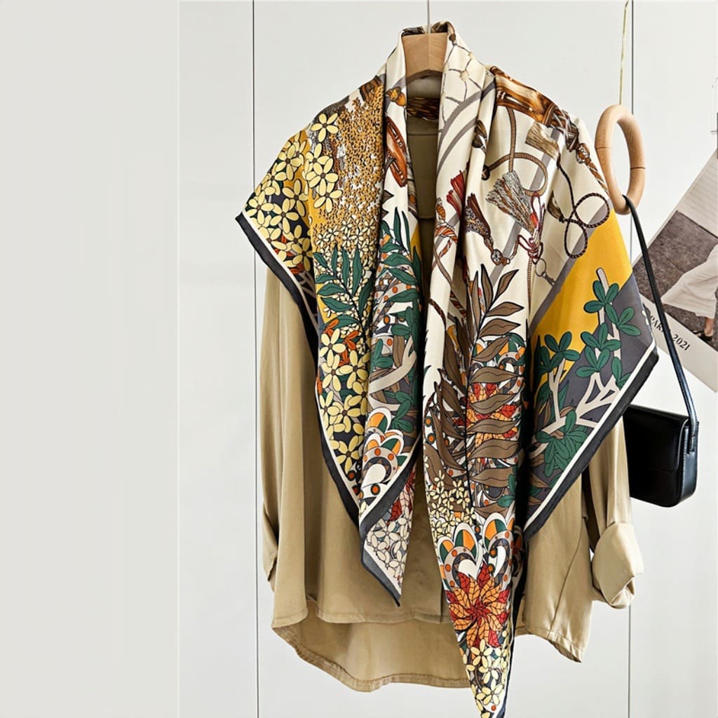 MaraSilk Pure Mulberry Silk Scarf - Square Crepe Satin MS454