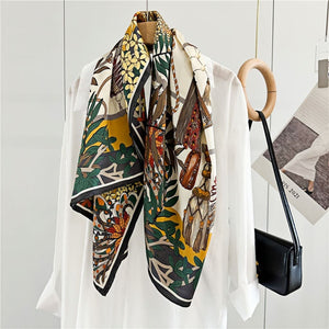 MaraSilk Pure Mulberry Silk Scarf - Square Crepe Satin MS454