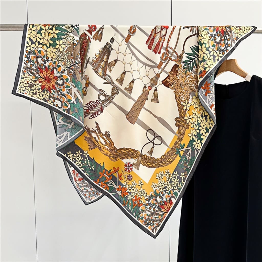 MaraSilk Pure Mulberry Silk Scarf - Square Crepe Satin MS454