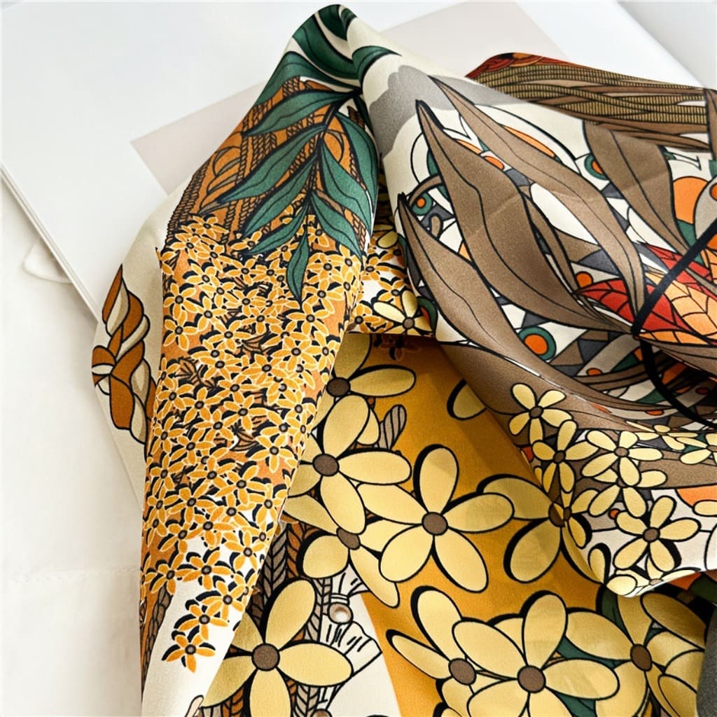 MaraSilk Pure Mulberry Silk Scarf - Square Crepe Satin MS454