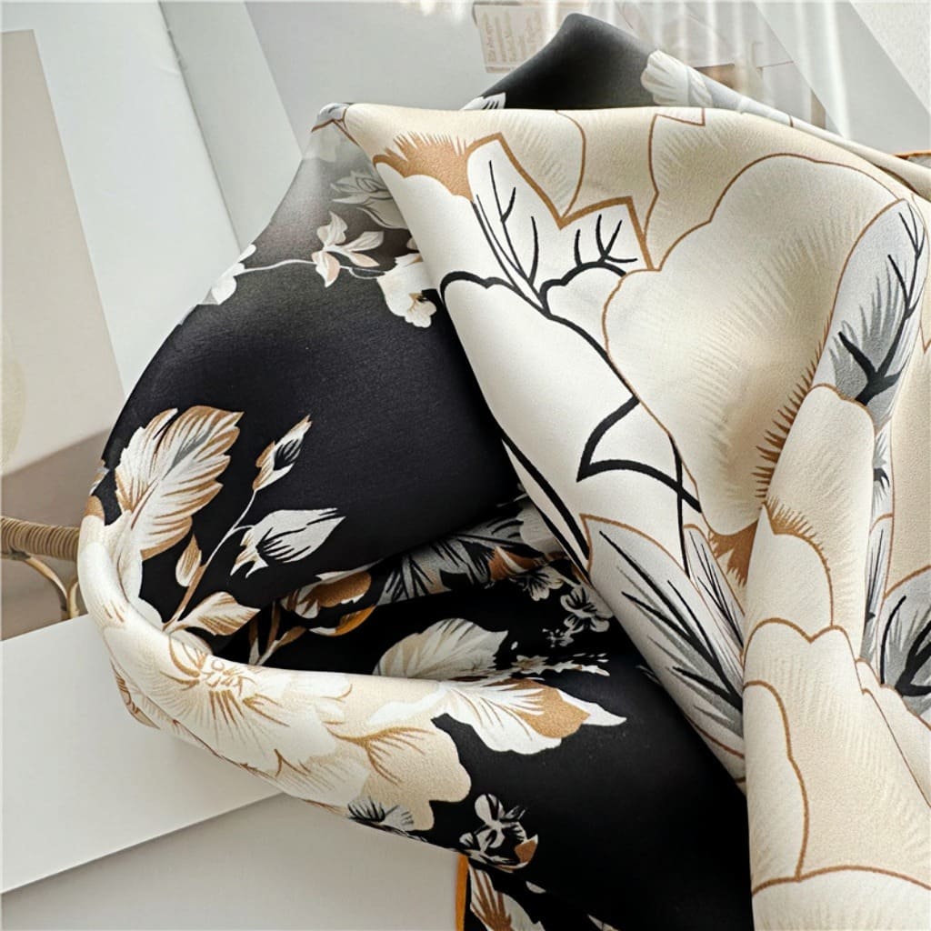 MaraSilk Pure Mulberry Silk Scarf - Square Crepe Satin MS455