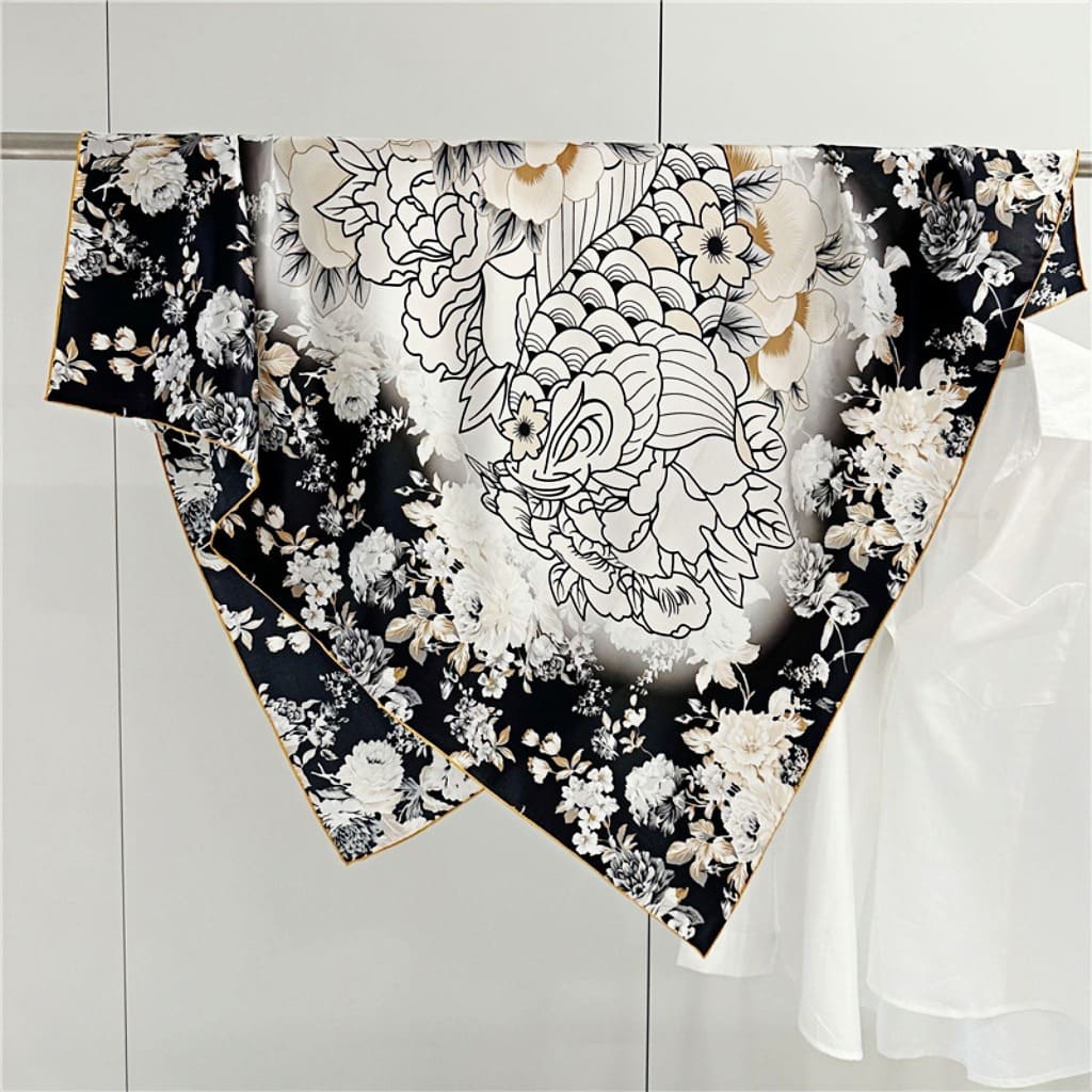 MaraSilk Pure Mulberry Silk Scarf - Square Crepe Satin MS455