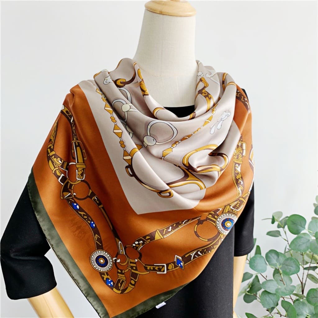 MaraSilk Pure Mulberry Silk Scarf - Square Crepe Satin MS456