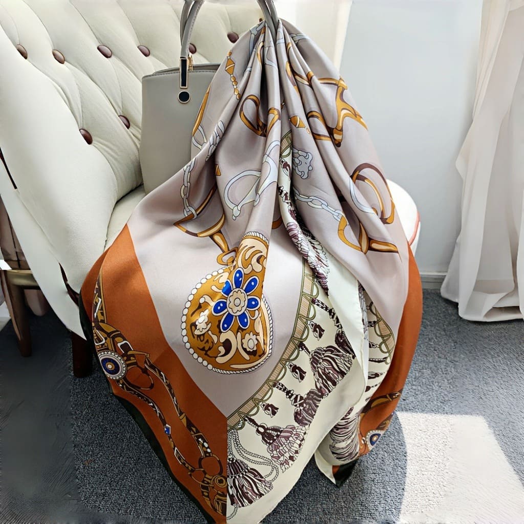 MaraSilk Pure Mulberry Silk Scarf - Square Crepe Satin MS456