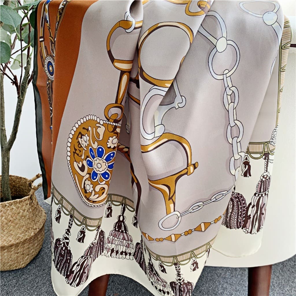 MaraSilk Pure Mulberry Silk Scarf - Square Crepe Satin MS456