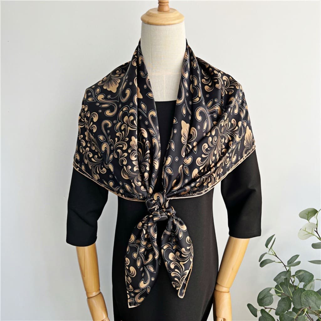 MaraSilk Pure Mulberry Silk Scarf - Square Crepe Satin MS457