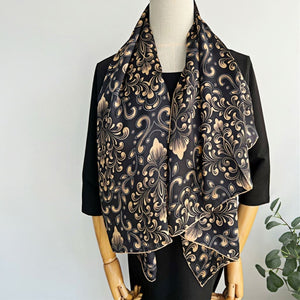 MaraSilk Pure Mulberry Silk Scarf - Square Crepe Satin MS457