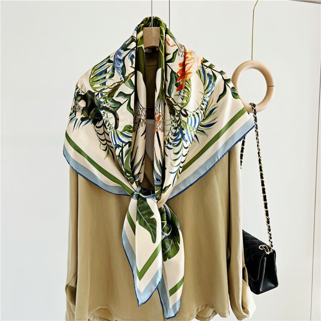 MaraSilk Pure Mulberry Silk Scarf - Square Crepe Satin MS458