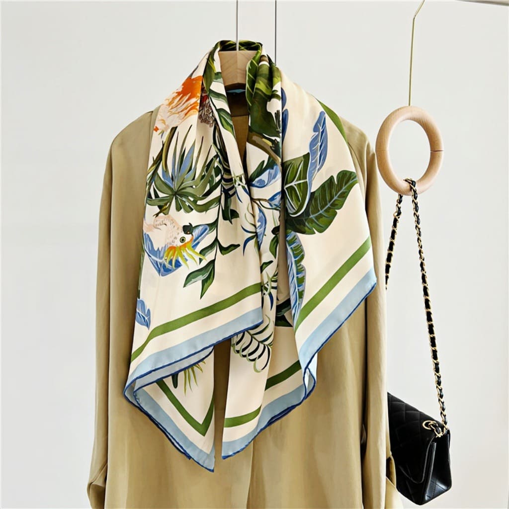 MaraSilk Pure Mulberry Silk Scarf - Square Crepe Satin MS458