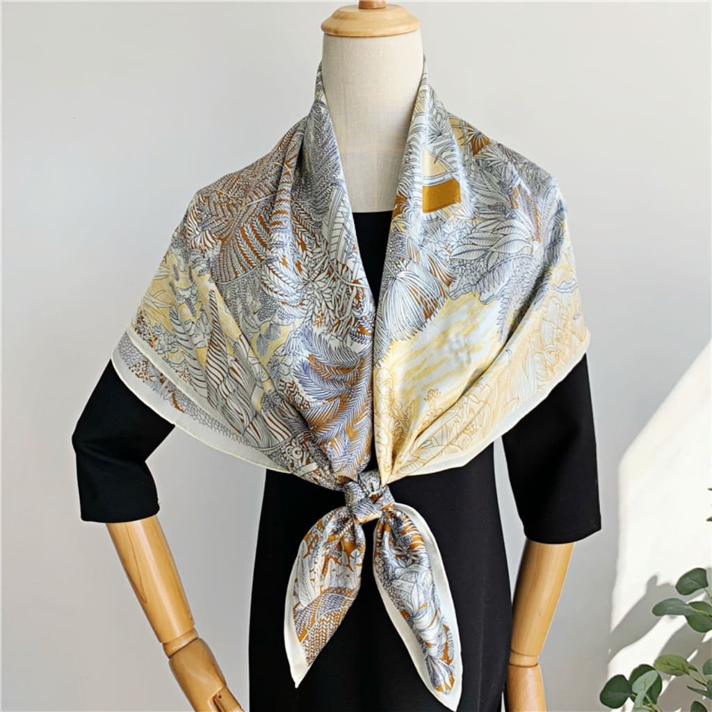 MaraSilk Pure Mulberry Silk Scarf - Square Crepe Satin MS458