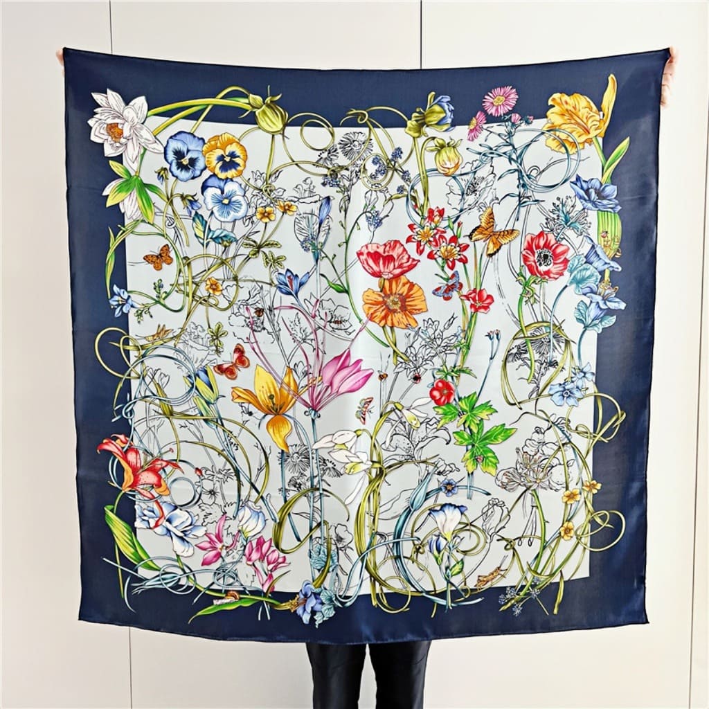 MaraSilk Pure Mulberry Silk Scarf - Square Crepe Satin MS458 41" x 41" MS45805