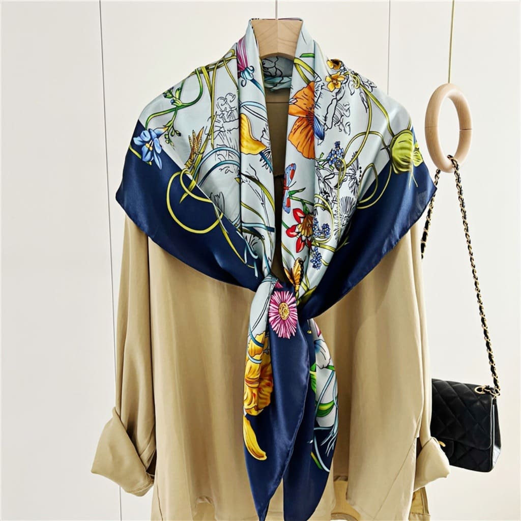 MaraSilk Pure Mulberry Silk Scarf - Square Crepe Satin MS458