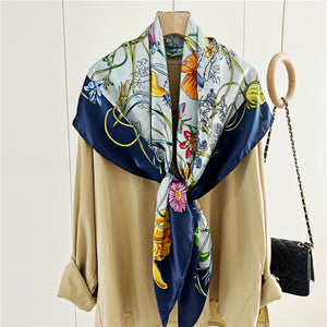 MaraSilk Pure Mulberry Silk Scarf - Square Crepe Satin MS458