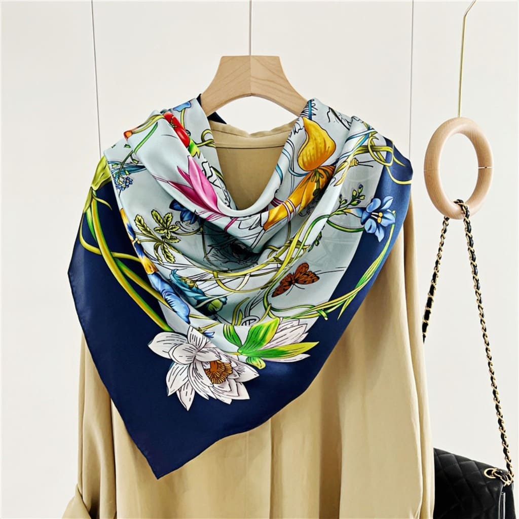 MaraSilk Pure Mulberry Silk Scarf - Square Crepe Satin MS458