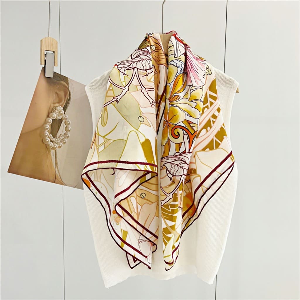 MaraSilk Pure Mulberry Silk Scarf - Square Crepe Satin MS458