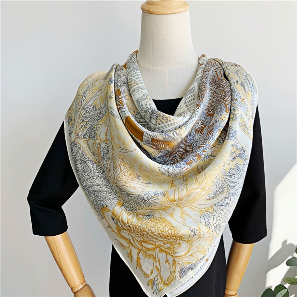 MaraSilk Pure Mulberry Silk Scarf - Square Crepe Satin MS458