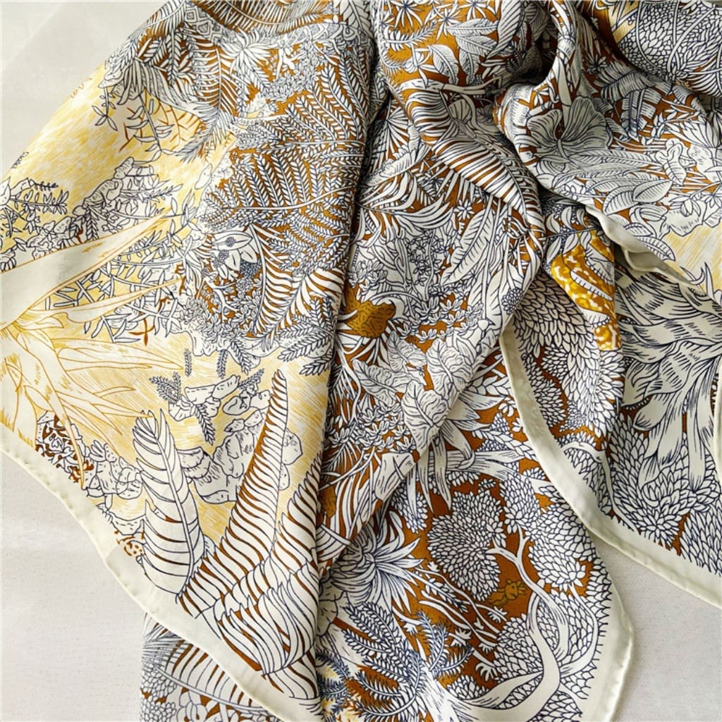 MaraSilk Pure Mulberry Silk Scarf - Square Crepe Satin MS458