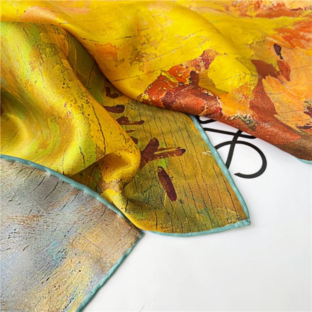 MaraSilk Pure Mulberry Silk Scarf - Square Crepe Satin MS459
