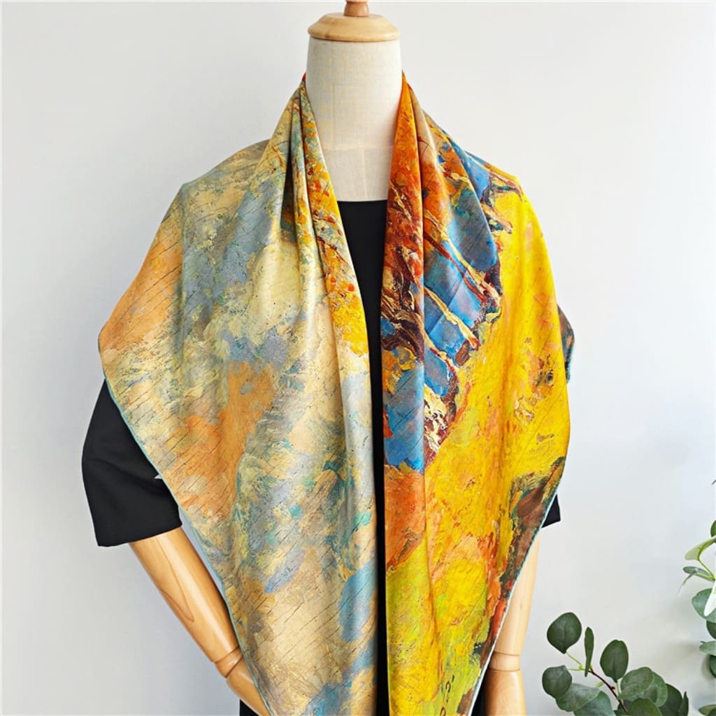 MaraSilk Pure Mulberry Silk Scarf - Square Crepe Satin MS459