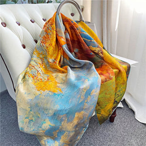 MaraSilk Pure Mulberry Silk Scarf - Square Crepe Satin MS459