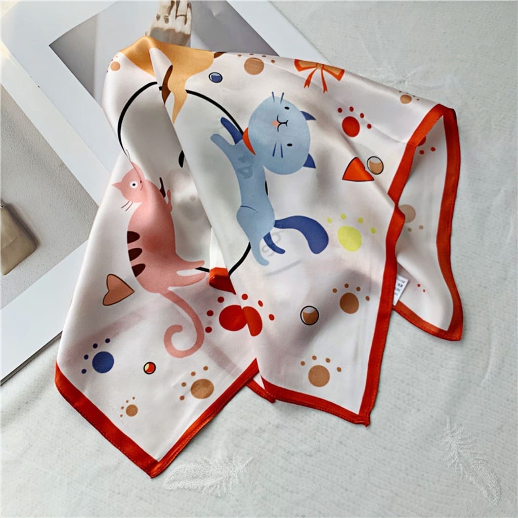 MaraSilk Pure Mulberry Silk Scarf Square Crepe Satin MS46-2