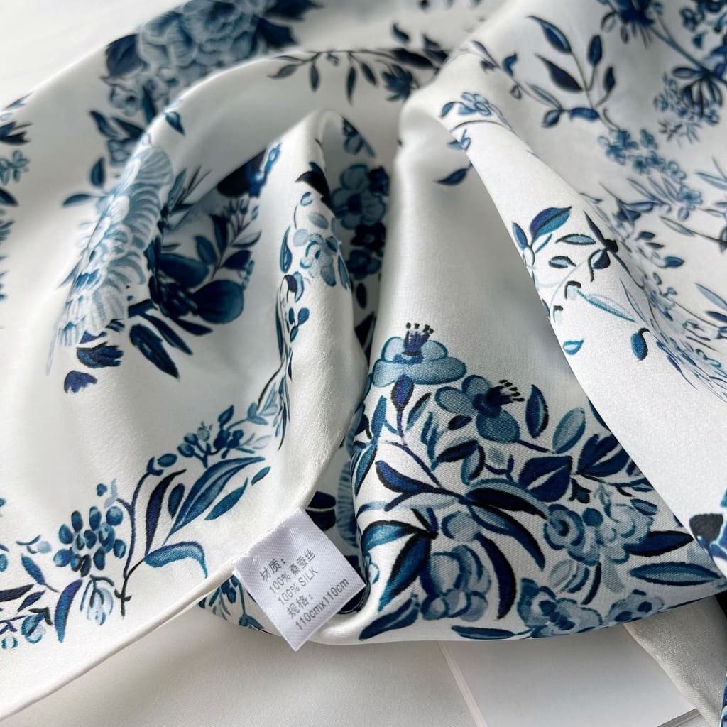 MaraSilk Pure Mulberry Silk Scarf - Square Crepe Satin MS460