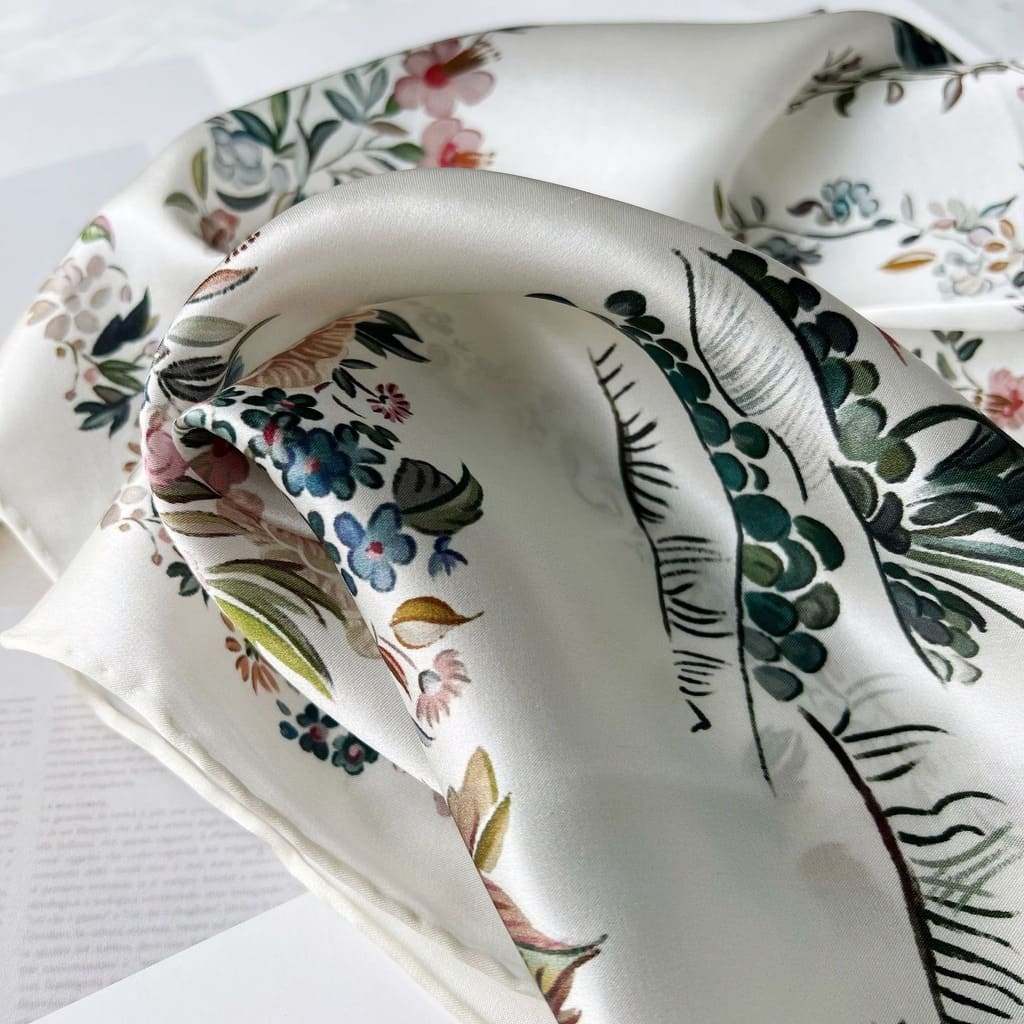 MaraSilk Pure Mulberry Silk Scarf - Square Crepe Satin MS460