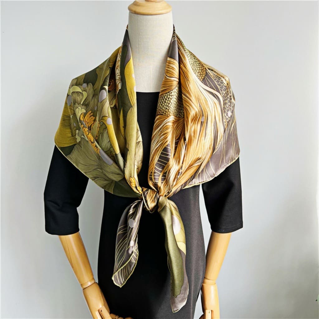 MaraSilk Pure Mulberry Silk Scarf - Square Crepe Satin MS461