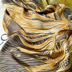 MaraSilk Pure Mulberry Silk Scarf - Square Crepe Satin MS461