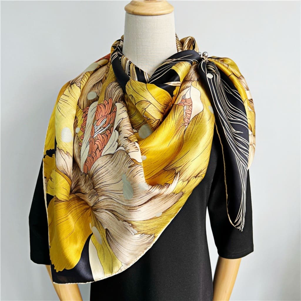 MaraSilk Pure Mulberry Silk Scarf - Square Crepe Satin MS461