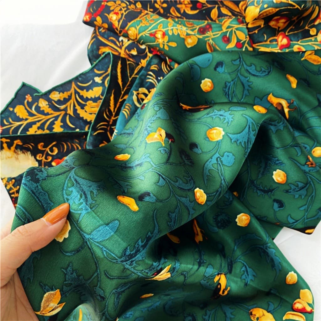 MaraSilk Pure Mulberry Silk Scarf - Square Crepe Satin MS462